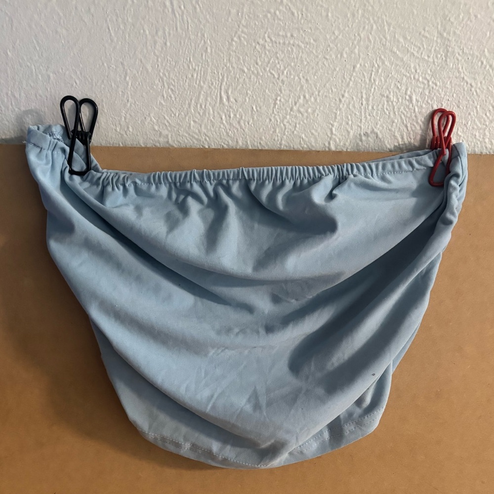2 tube tops, pink and light blue.